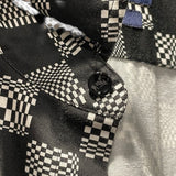 ルイ・ヴィトン LOUIS VUITTON ダミエディストーテッド長袖シャツ HKS71W ブラック コットン メンズ 長袖シャツ