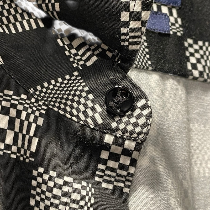 ルイ・ヴィトン LOUIS VUITTON ダミエディストーテッド長袖シャツ HKS71W ブラック コットン メンズ 長袖シャツ