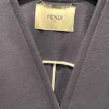 フェンディ FENDI ファーポケット付ベストコート FF8245 ネイビー ウール レディース ベスト