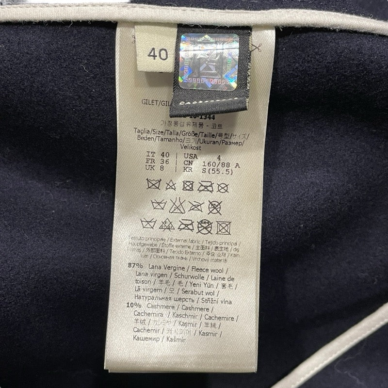 フェンディ FENDI ファーポケット付ベストコート FF8245 ネイビー ウール レディース ベスト