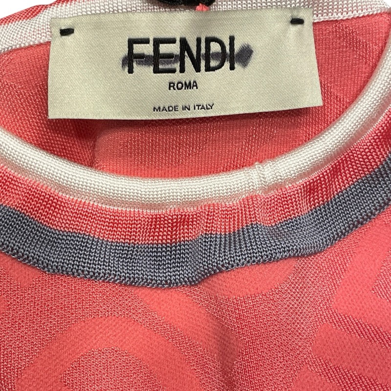 フェンディ FENDI ロゴ総柄ニットキャミソール FZXA5042 ピンク コットン レディース キャミソール