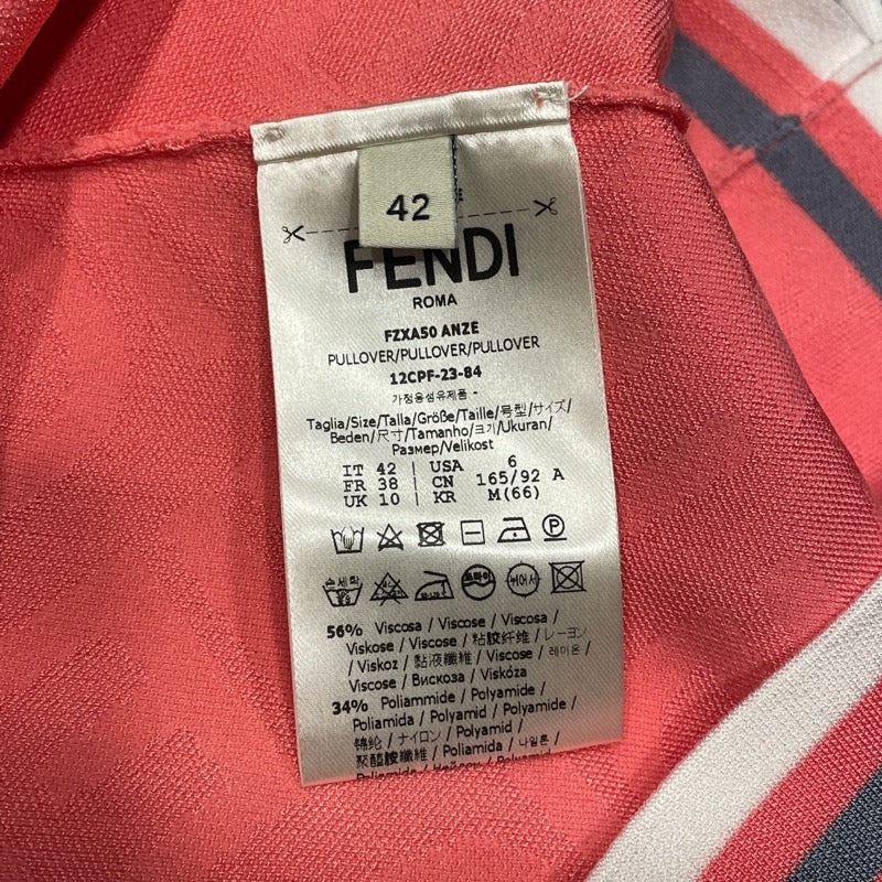 フェンディ FENDI ロゴ総柄ニットキャミソール FZXA5042 ピンク コットン レディース キャミソール