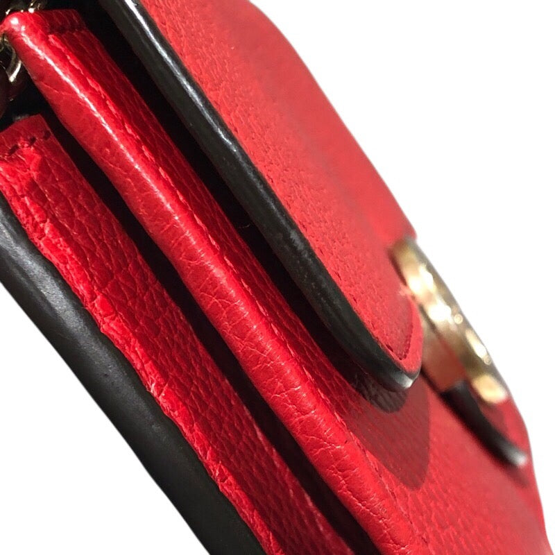 グッチ GUCCI インターロッキングGチェーンウォレット 510314 レッド レザー レディース ショルダーバッグ