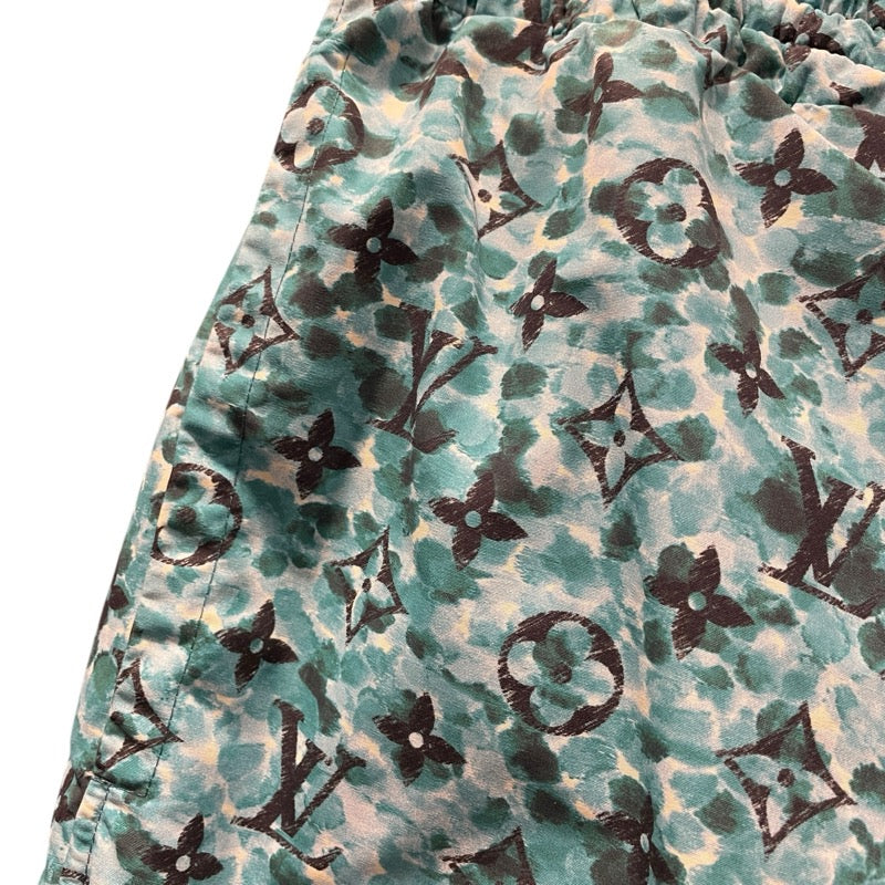 ルイ・ヴィトン LOUIS VUITTON モノグラム総柄スイムハーフパンツ HPW03W ブルー ポリアミド メンズ ショートパンツ