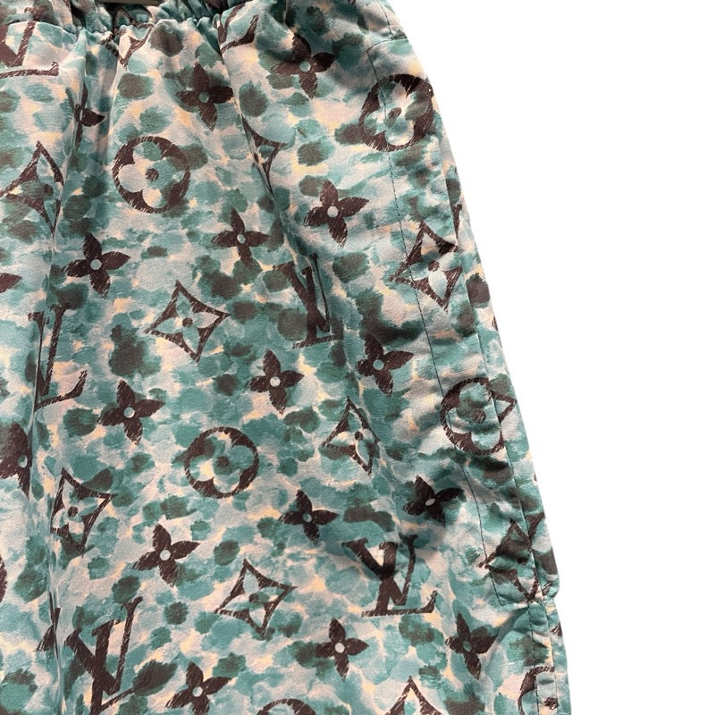 ルイ・ヴィトン LOUIS VUITTON モノグラム総柄スイムハーフパンツ HPW03W ブルー ポリアミド メンズ ショートパンツ
