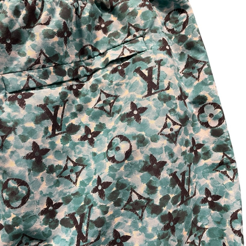ルイ・ヴィトン LOUIS VUITTON モノグラム総柄スイムハーフパンツ HPW03W ブルー ポリアミド メンズ ショートパンツ