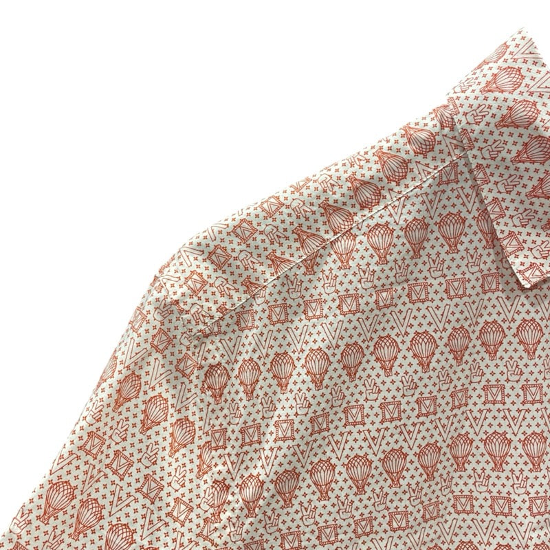 ルイ・ヴィトン LOUIS VUITTON 気球ピースロゴ長袖シャツ H6S11WBZH レッド コットン メンズ 長袖シャツ