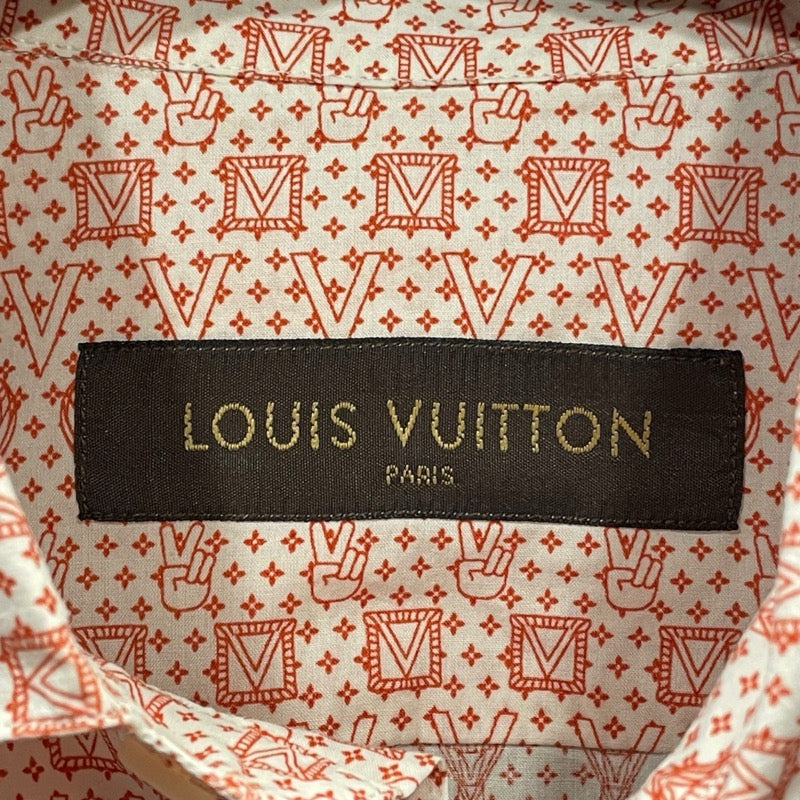 ルイ・ヴィトン LOUIS VUITTON 気球ピースロゴ長袖シャツ H6S11WBZH レッド コットン メンズ 長袖シャツ