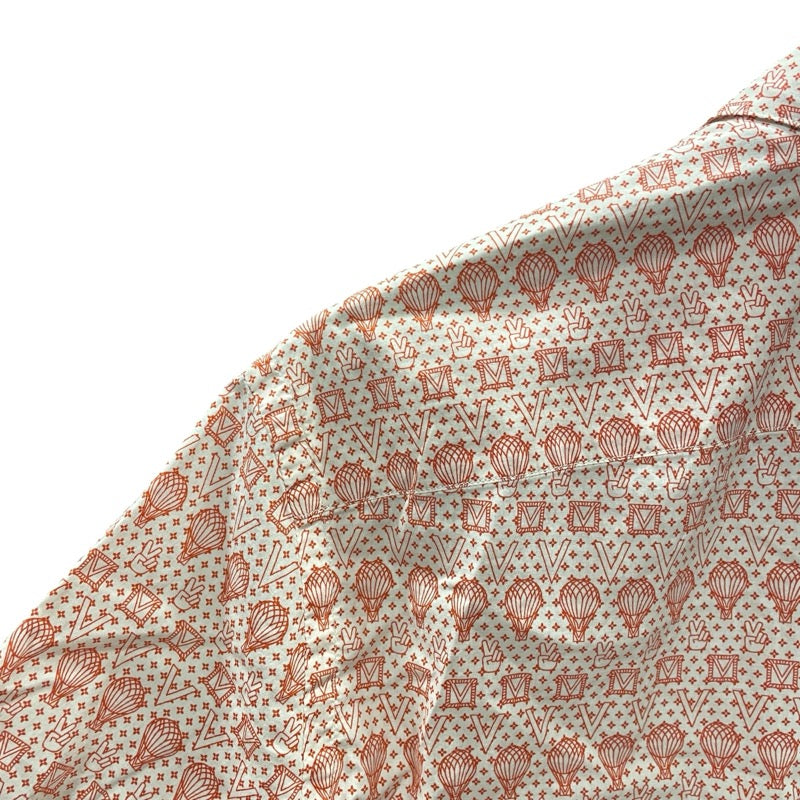 ルイ・ヴィトン LOUIS VUITTON 気球ピースロゴ長袖シャツ H6S11WBZH レッド コットン メンズ 長袖シャツ