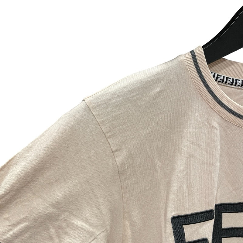 フェンディ FENDI ロゴ刺繍半袖Tシャツ FS7254 ピンク コットン レディース 半袖Ｔシャツ