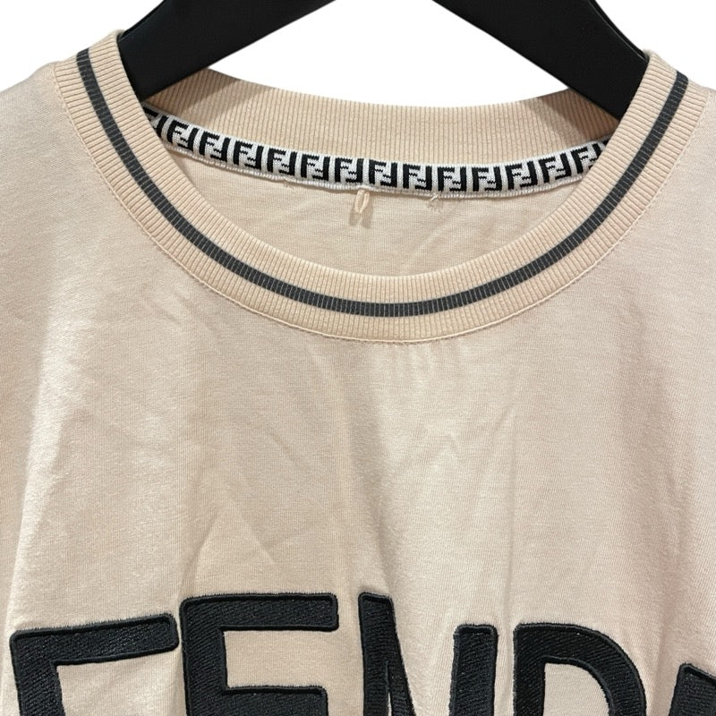 フェンディ FENDI ロゴ刺繍半袖Tシャツ FS7254 ピンク コットン レディース 半袖Ｔシャツ