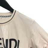 フェンディ FENDI ロゴ刺繍半袖Tシャツ FS7254 ピンク コットン レディース 半袖Ｔシャツ