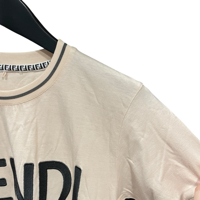 フェンディ FENDI ロゴ刺繍半袖Tシャツ FS7254 ピンク コットン レディース 半袖Ｔシャツ