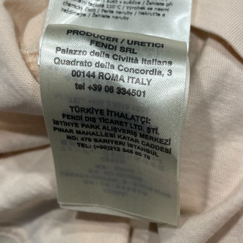 フェンディ FENDI ロゴ刺繍半袖Tシャツ FS7254 ピンク コットン レディース 半袖Ｔシャツ