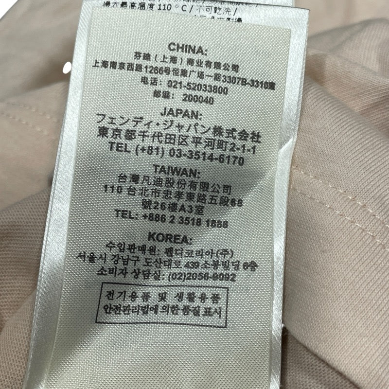 フェンディ FENDI ロゴ刺繍半袖Tシャツ FS7254 ピンク コットン レディース 半袖Ｔシャツ