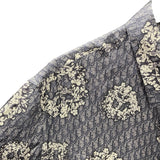 クリスチャン・ディオール Christian Dior x DENIM TEARS オブリーク半袖シャツ 193C545A5931 インディゴ シルク メンズ 半袖シャツ