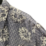 クリスチャン・ディオール Christian Dior x DENIM TEARS オブリーク半袖シャツ 193C545A5931 インディゴ シルク メンズ 半袖シャツ