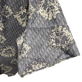 クリスチャン・ディオール Christian Dior x DENIM TEARS オブリーク半袖シャツ 193C545A5931 インディゴ シルク メンズ 半袖シャツ