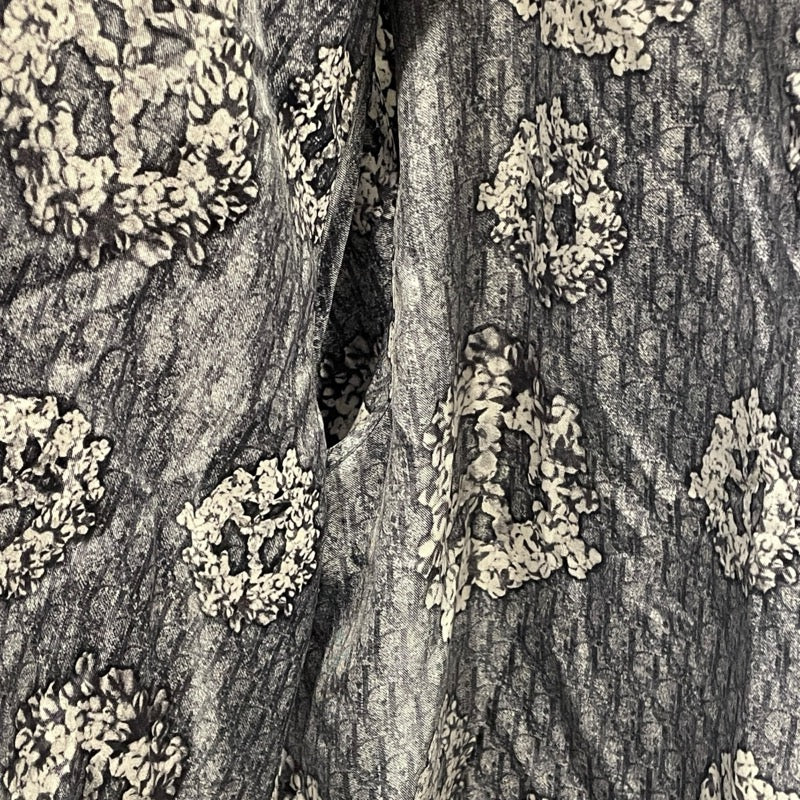 クリスチャン・ディオール Christian Dior x DENIM TEARS オブリーク半袖シャツ 193C545A5931 インディゴ シルク メンズ 半袖シャツ