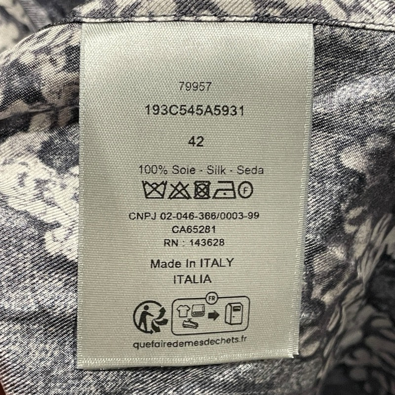 クリスチャン・ディオール Christian Dior x DENIM TEARS オブリーク半袖シャツ 193C545A5931 インディゴ シルク メンズ 半袖シャツ