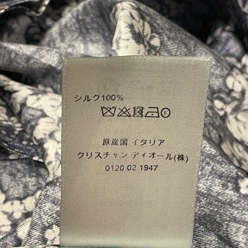 クリスチャン・ディオール Christian Dior x DENIM TEARS オブリーク半袖シャツ 193C545A5931 インディゴ シルク メンズ 半袖シャツ