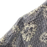 クリスチャン・ディオール Christian Dior x DENIM TEARS オブリーク半袖シャツ 193C545A5931 インディゴ シルク メンズ 半袖シャツ