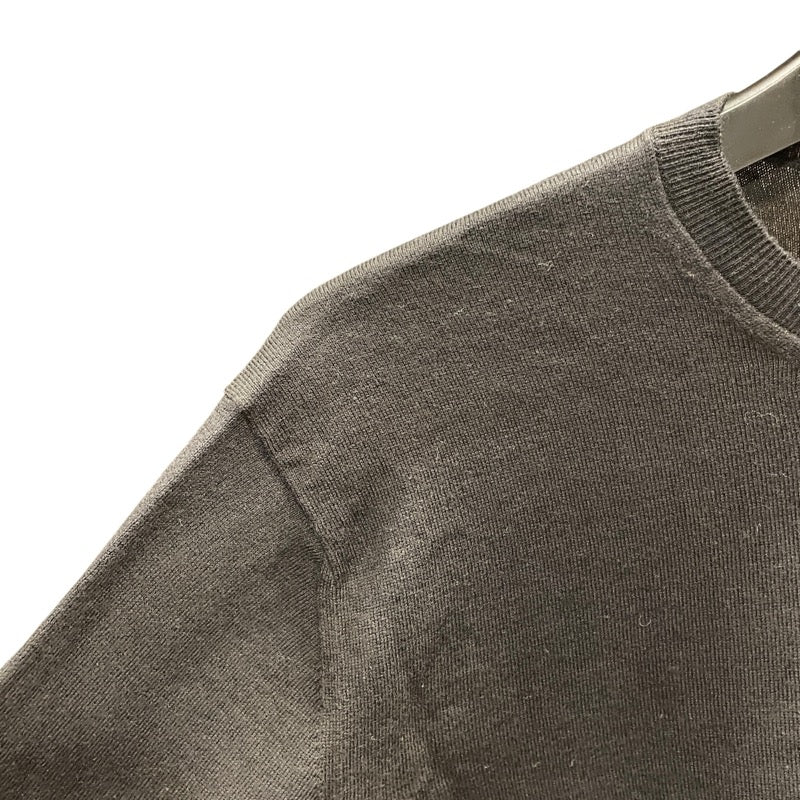 プラダ PRADA クールネック長袖ニットシャツ DNA641 ブラック コットン メンズ ニット