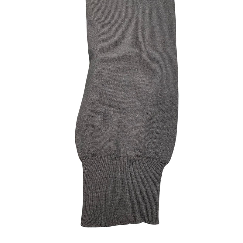 プラダ PRADA クールネック長袖ニットシャツ DNA641 ブラック コットン メンズ ニット