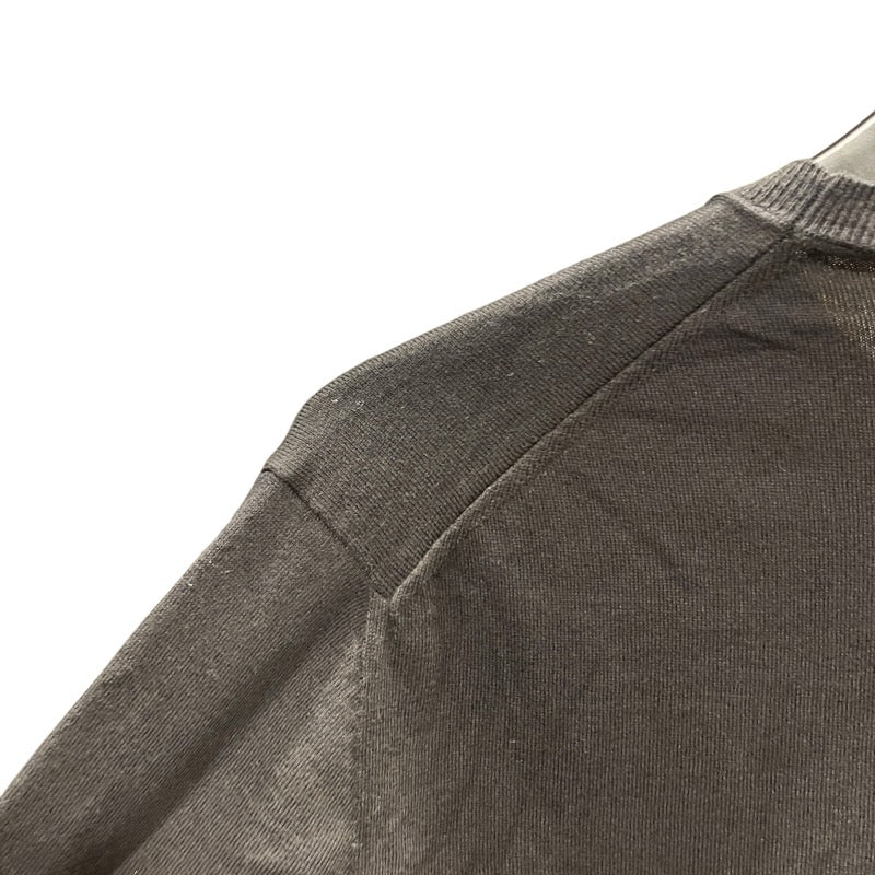 プラダ PRADA クールネック長袖ニットシャツ DNA641 ブラック コットン メンズ ニット