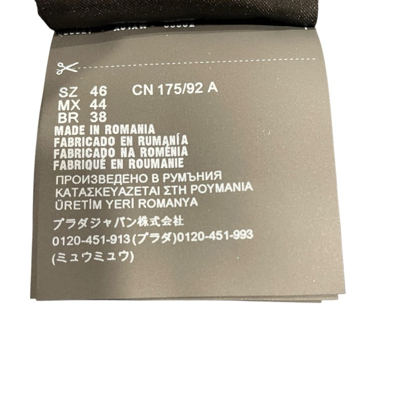 プラダ PRADA クールネック長袖ニットシャツ DNA641 ブラック コットン メンズ ニット