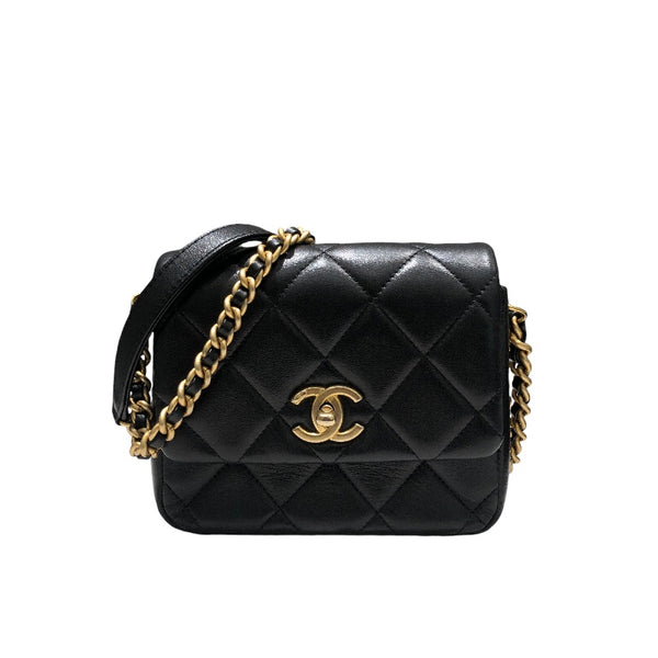 シャネル CHANEL マトラッセロゴチェーンショルダー AS2733 ブラック ゴールド金具 カーフ レディース ショルダーバッグ