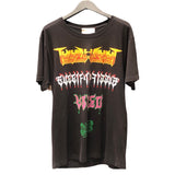 グッチ GUCCI メタルロゴプリントTシャツ 493117 M ブラック コットン メンズ 半袖Ｔシャツ