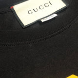 グッチ GUCCI メタルロゴプリントTシャツ 493117 M ブラック コットン メンズ 半袖Ｔシャツ