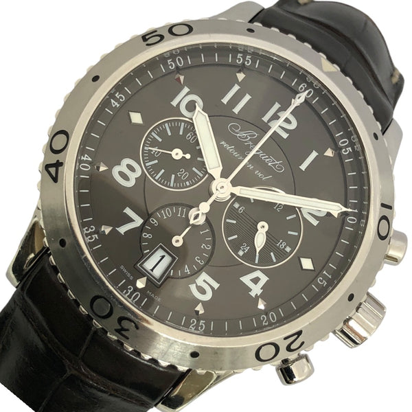 ブレゲ Breguet トランスアトランティック タイプXX1 3810ST/92/9ZU ブラック SS/革ベルト 自動巻き メンズ 腕時計