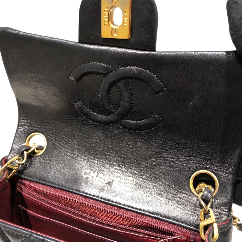 シャネル CHANEL ミニマトラッセ A01115 ブラック ゴールド金具 ラム レディース ショルダーバッグ