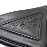 プラダ PRADA トライアングル クラッチバッグ 1NE039 ブラック ナッパレザー メンズ クラッチバッグ