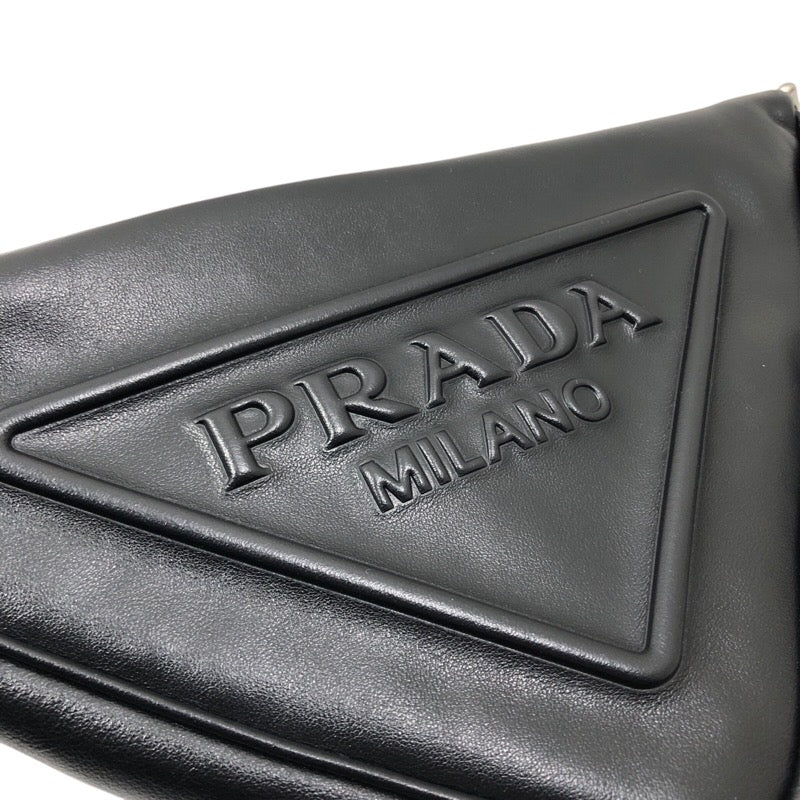 プラダ PRADA トライアングル クラッチバッグ 1NE039 ブラック ナッパレザー メンズ クラッチバッグ