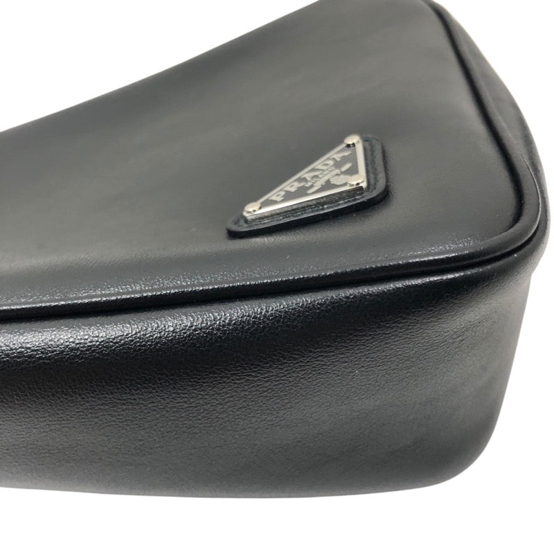 プラダ PRADA トライアングル クラッチバッグ 1NE039 ブラック ナッパレザー メンズ クラッチバッグ