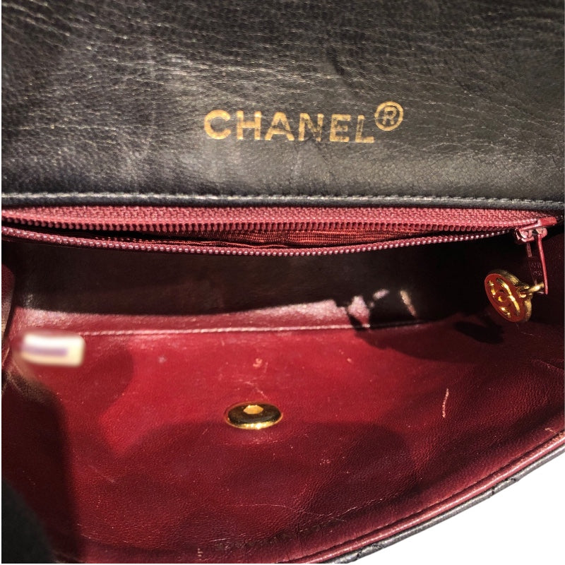 シャネル CHANEL ミニマトラッセ A01115 ブラック ゴールド金具 ラム レディース ショルダーバッグ