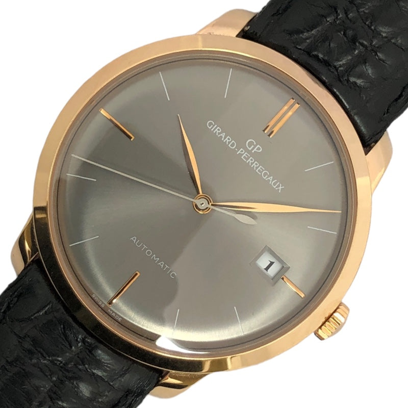 ジラール・ペルゴ GIRARD PERREGAUX 1966 49525-52-232 グレー K18PG/革ベルト 自動巻き メンズ 腕時計