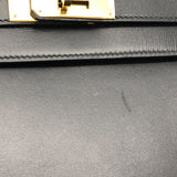 エルメス HERMES ケリー28 □F刻印 ブラック GD金具 ボックスカーフ レディース ショルダーバッグ