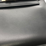 エルメス HERMES ケリー28 □F刻印 ブラック GD金具 ボックスカーフ レディース ショルダーバッグ