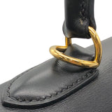 エルメス HERMES ケリー28 □F刻印 ブラック GD金具 ボックスカーフ レディース ショルダーバッグ