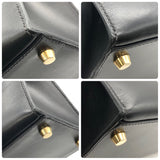 エルメス HERMES ケリー28 □F刻印 ブラック GD金具 ボックスカーフ レディース ショルダーバッグ