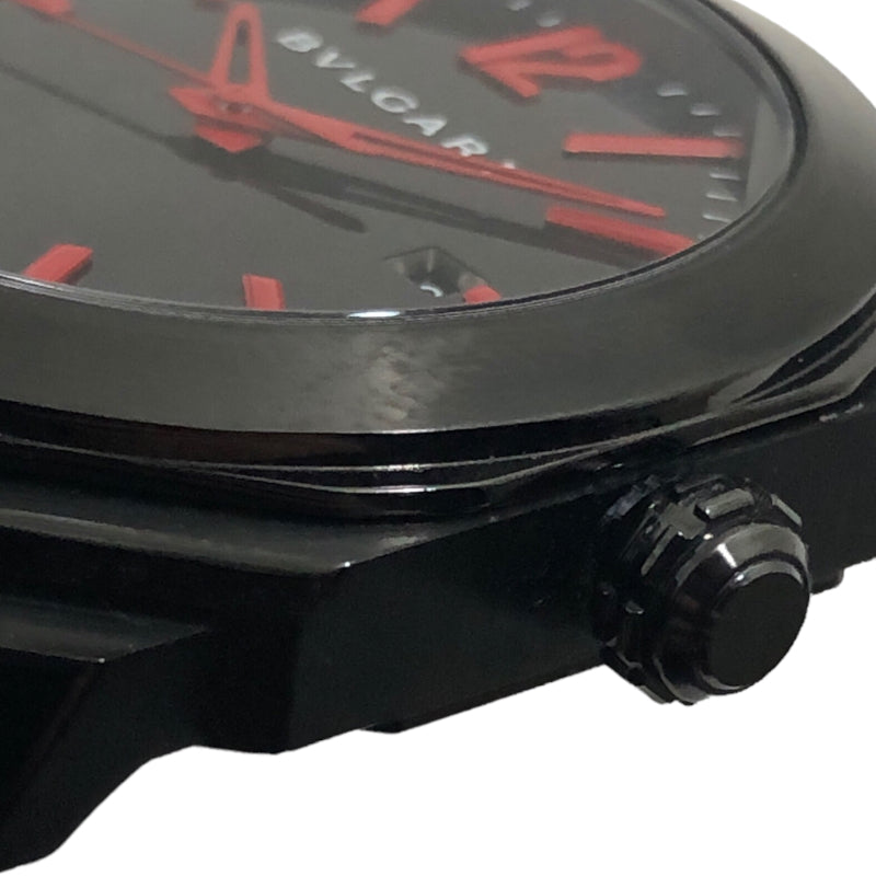ブルガリ BVLGARI オクト ウルトラネロ 102738 ブラック文字盤 SS/ラバーストラップ メンズ 腕時計