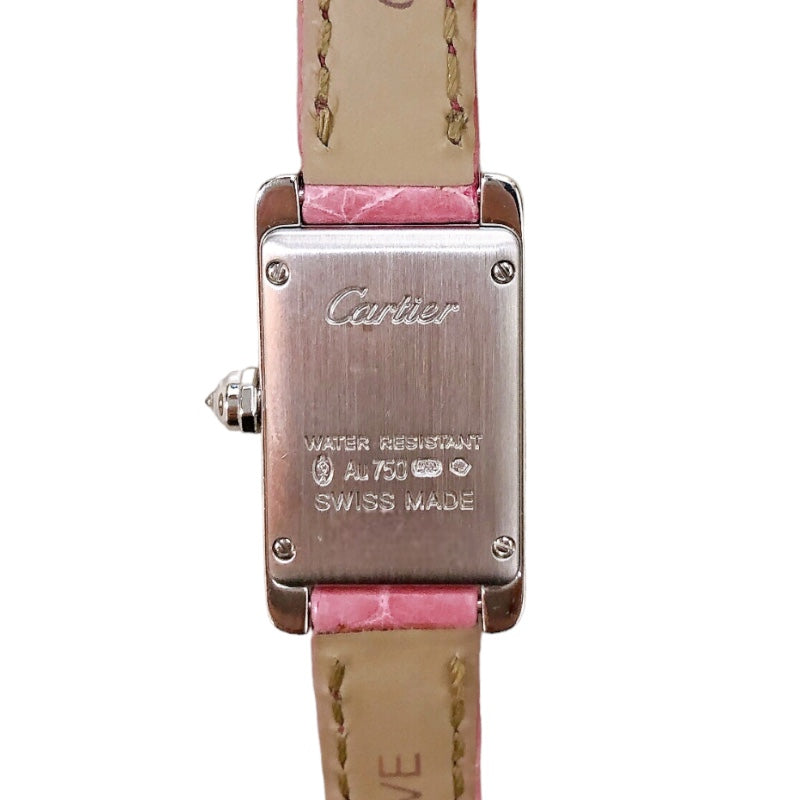 カルティエ Cartier タンクアメリカン ミニ WB710015 K18ホワイトゴールド レディース 腕時計