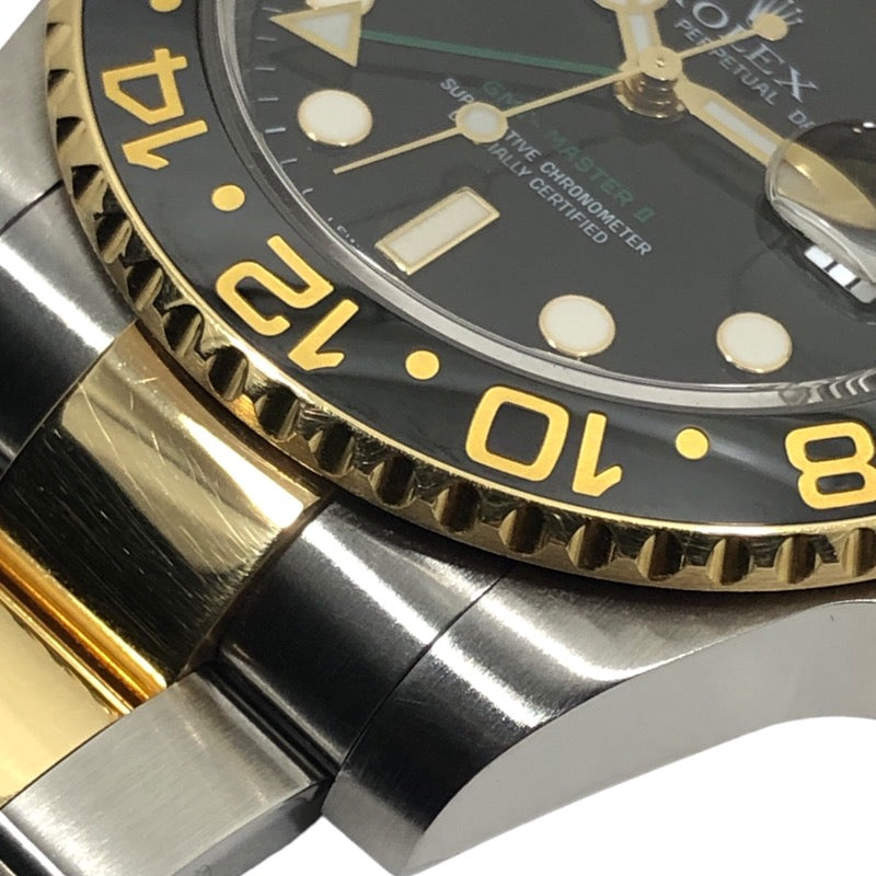 ロレックス ROLEX GMTマスター2 V番 116713LN ブラック K18YG/SS メンズ 腕時計