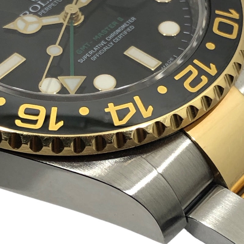 ロレックス ROLEX GMTマスター2 V番 116713LN ブラック K18YG/SS メンズ 腕時計