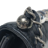 シャネル CHANEL クリアパール スモールフラップチェーンショルダー AS0585 ブラック シルバー金具 ラムスキン レディース ショルダーバッグ