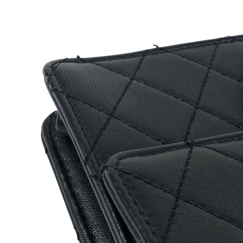 シャネル CHANEL クリアパール スモールフラップチェーンショルダー AS0585 ブラック シルバー金具 ラムスキン レディース ショルダーバッグ